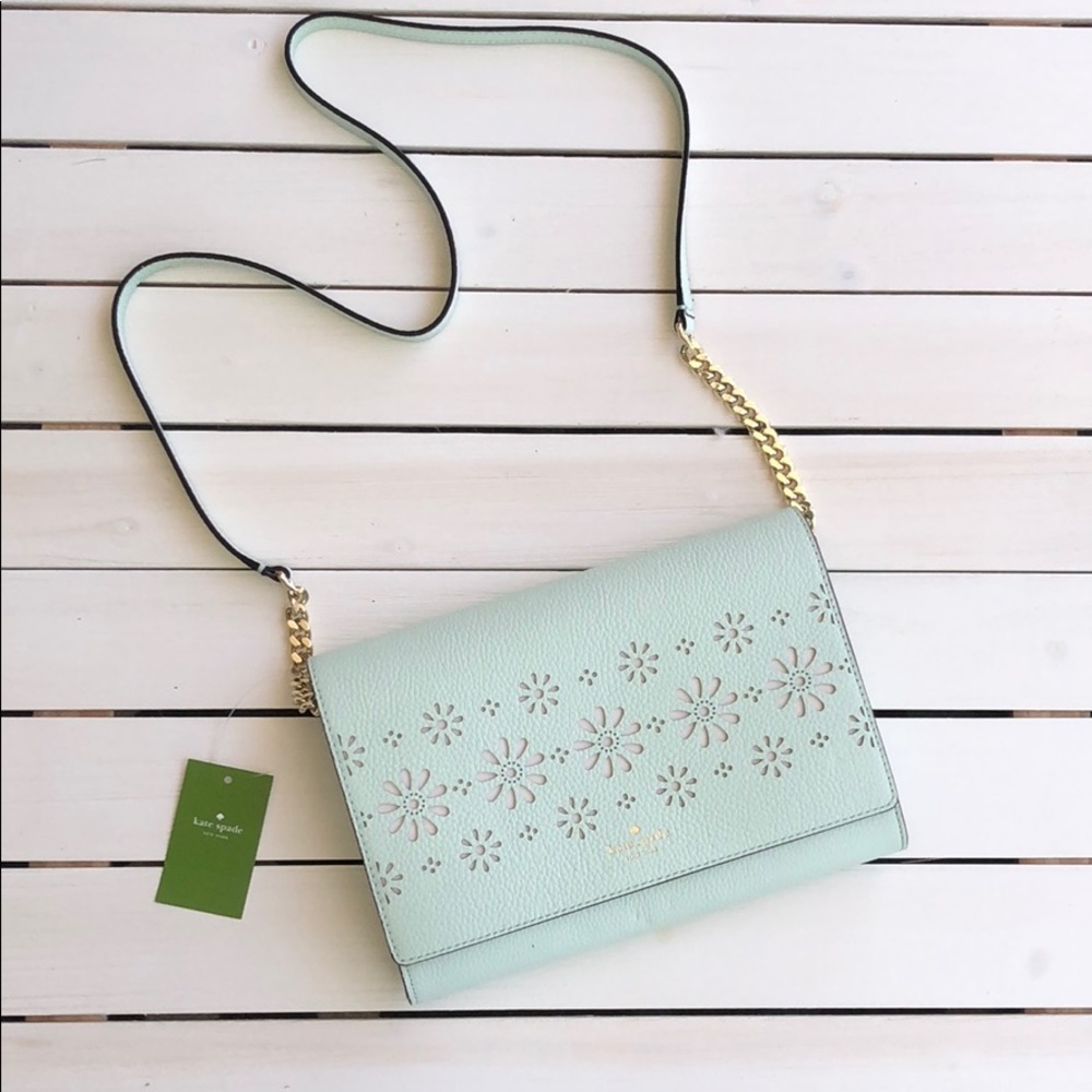 NWT Kate Spade Faye Drive Crossbody Bag in Mint Splash